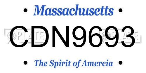 CDN9693 Massachusetts License Plate