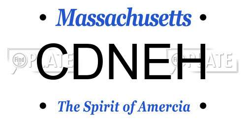 CDNEH Massachusetts License Plate