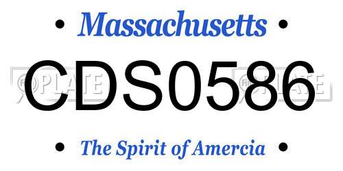 CDS0586 Massachusetts License Plate
