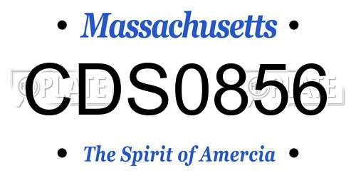CDS0856 Massachusetts License Plate