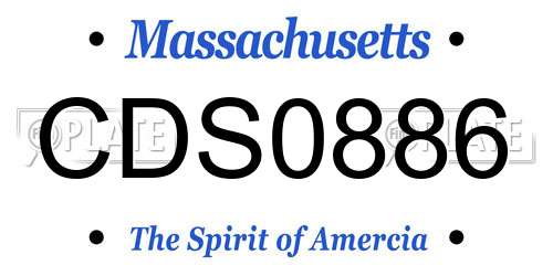 CDS0886 Massachusetts License Plate