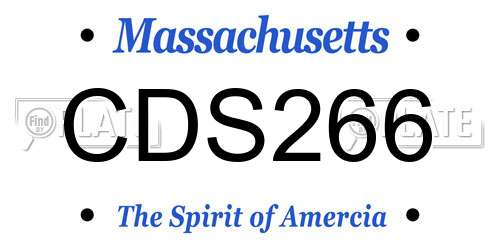 CDS266 Massachusetts License Plate
