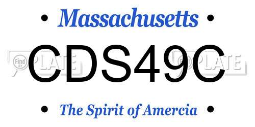 CDS49C Massachusetts License Plate