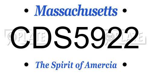 CDS5922 Massachusetts License Plate