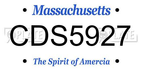 CDS5927 Massachusetts License Plate