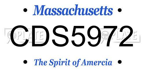 CDS5972 Massachusetts License Plate