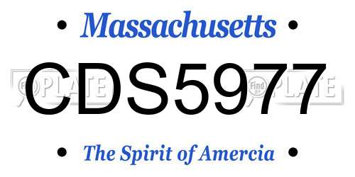 CDS5977 Massachusetts License Plate