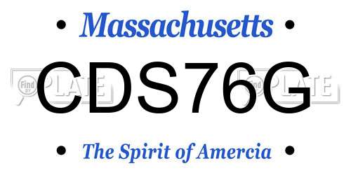 CDS76G Massachusetts License Plate