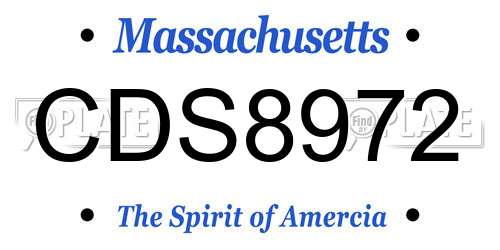 CDS8972 Massachusetts License Plate