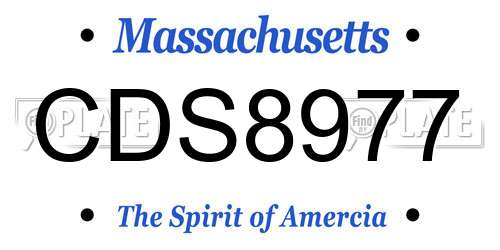 CDS8977 Massachusetts License Plate