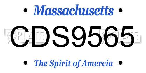 CDS9565 Massachusetts License Plate