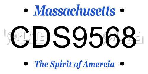 CDS9568 Massachusetts License Plate