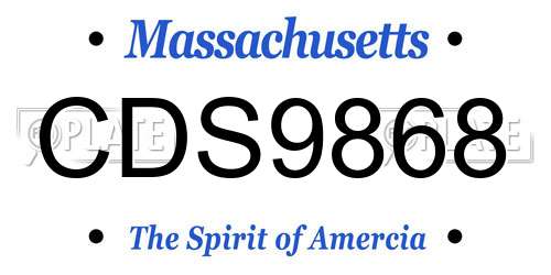CDS9868 Massachusetts License Plate