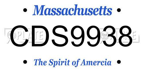 CDS9938 Massachusetts License Plate