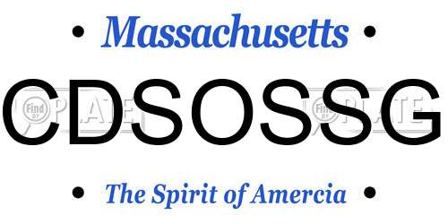 CDSOSSG Massachusetts License Plate