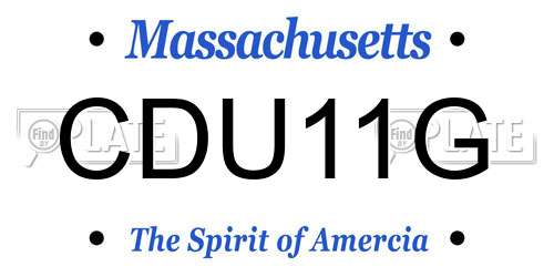 CDU11G Massachusetts License Plate