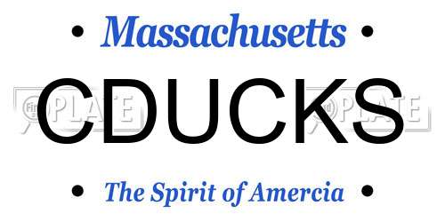 CDUCKS Massachusetts License Plate