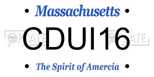CDUI16 Massachusetts License Plate