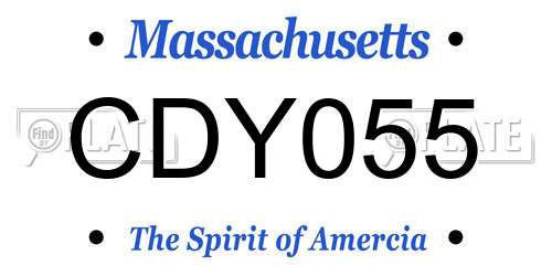 CDY055 Massachusetts License Plate