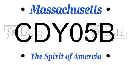 CDY05B Massachusetts License Plate