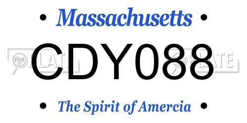 CDY088 Massachusetts License Plate