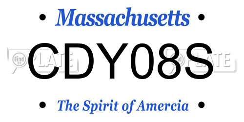 CDY08S Massachusetts License Plate