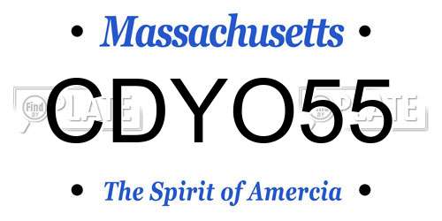 CDYO55 Massachusetts License Plate