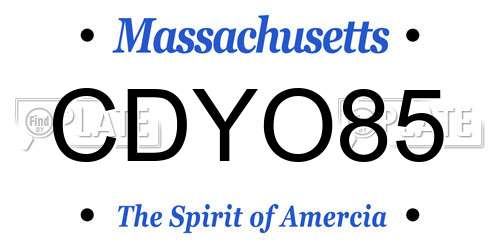 CDYO85 Massachusetts License Plate