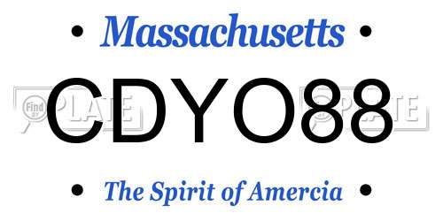 CDYO88 Massachusetts License Plate