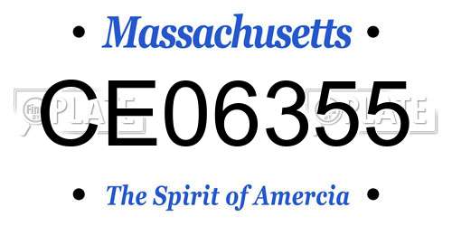 CE06355 Massachusetts License Plate