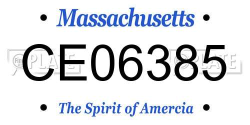 CE06385 Massachusetts License Plate