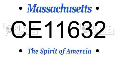 CE11632 Massachusetts License Plate