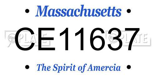 CE11637 Massachusetts License Plate