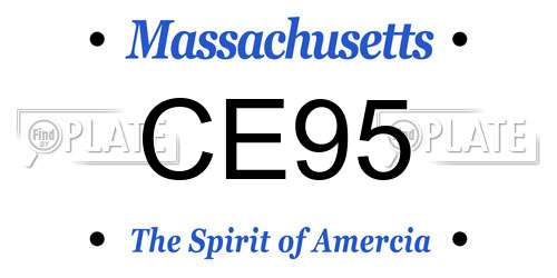 CE95 Massachusetts License Plate