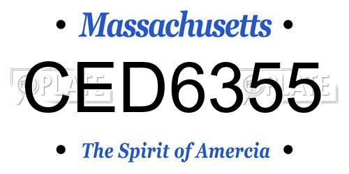 CED6355 Massachusetts License Plate
