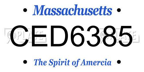 CED6385 Massachusetts License Plate