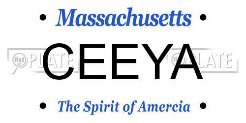 CEEYA Massachusetts License Plate