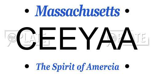 CEEYAA Massachusetts License Plate