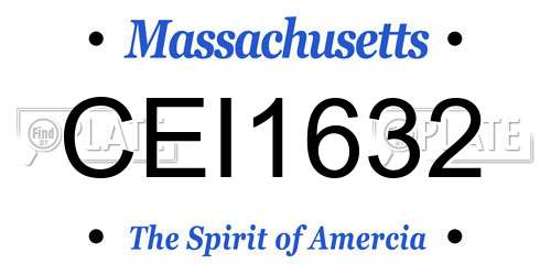 CEI1632 Massachusetts License Plate
