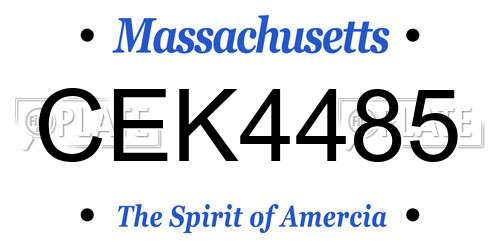 CEK4485 Massachusetts License Plate