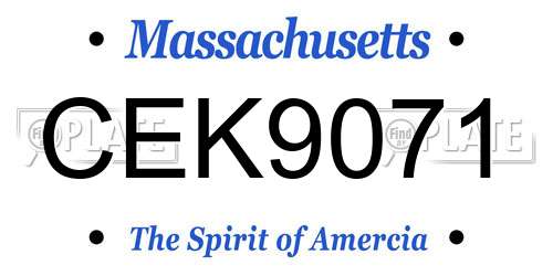 CEK9071 Massachusetts License Plate