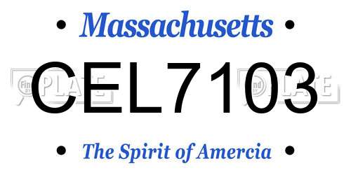 CEL7103 Massachusetts License Plate