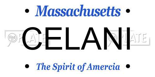 CELANI Massachusetts License Plate