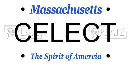 CELECT Massachusetts License Plate