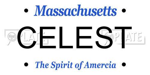 CELEST Massachusetts License Plate