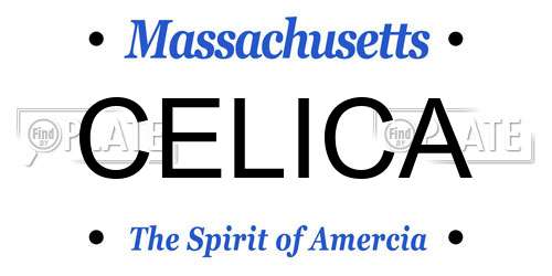 CELICA Massachusetts License Plate