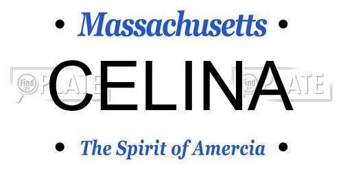 CELINA Massachusetts License Plate