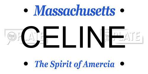 CELINE Massachusetts License Plate