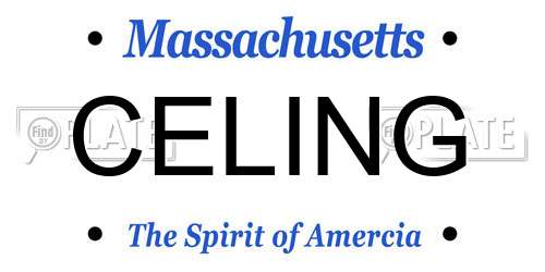CELING Massachusetts License Plate