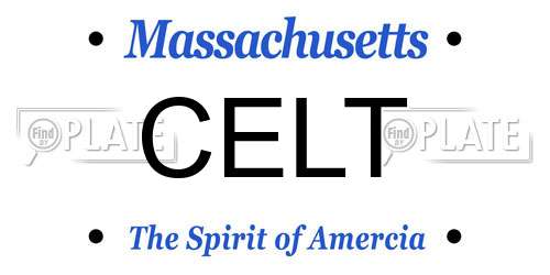 CELT Massachusetts License Plate